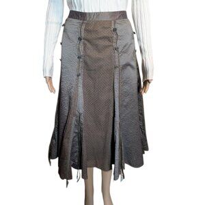 Chagall Women's Panelled Skirt with Lace and Velvet Ribbon Accents